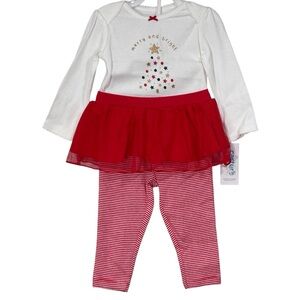 Carter’s Baby Girl Christmas Merry & Bright Two Piece Set Size 9 months NWT